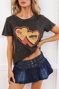 "Love Me" Mineral Wash Graphic Top (Charcoal) - NanaMacs