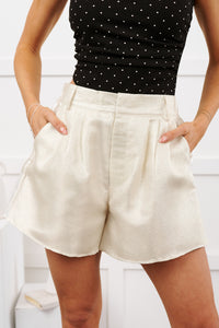 Made To Shine Glittered Shorts (Cream) - NanaMacs