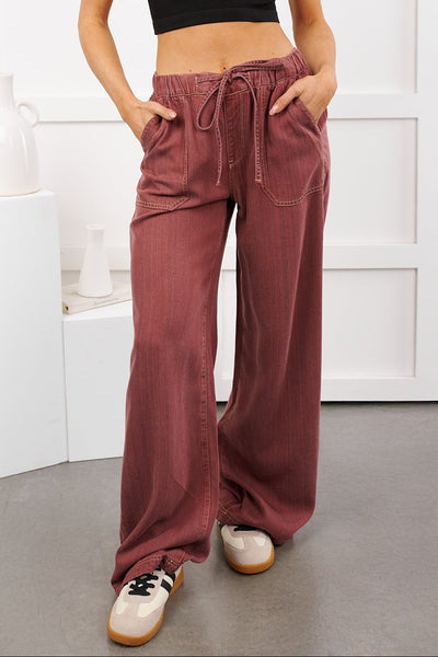 Cherry Lane Drawstring Wide Leg Pants (Matisse)