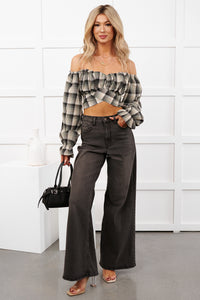 Bane High Rise Wide Leg Cello Jeans (Grey) - NanaMacs