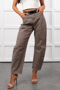 Odin Leopard Barrell Mica Denim Jeans (Ash Brown) - NanaMacs