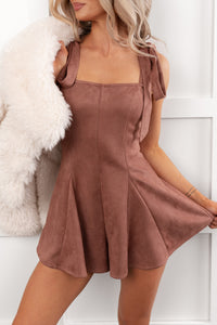 Life Manifest Sleeveless Faux Suede Romper (Dark Rose) - NanaMacs