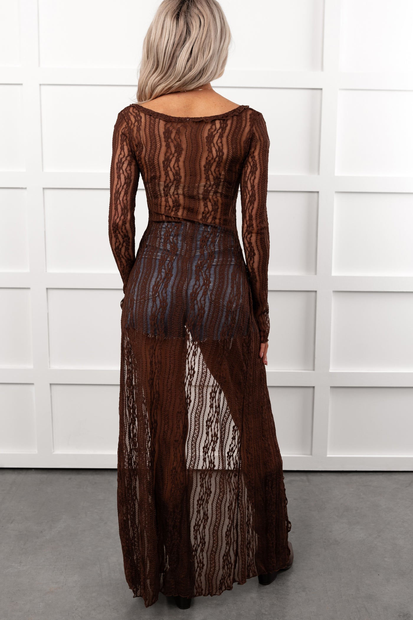 Boho Chic Behavior Lace Duster Cardigan (Brown) - NanaMacs