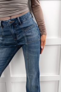 Henson High Rise Flare Mica Denim Jeans (Blue Stone) - NanaMacs