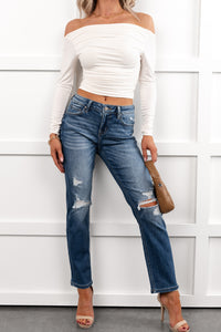 Santos Distressed Mica Denim Crop Jeans (Ethelmary) - NanaMacs