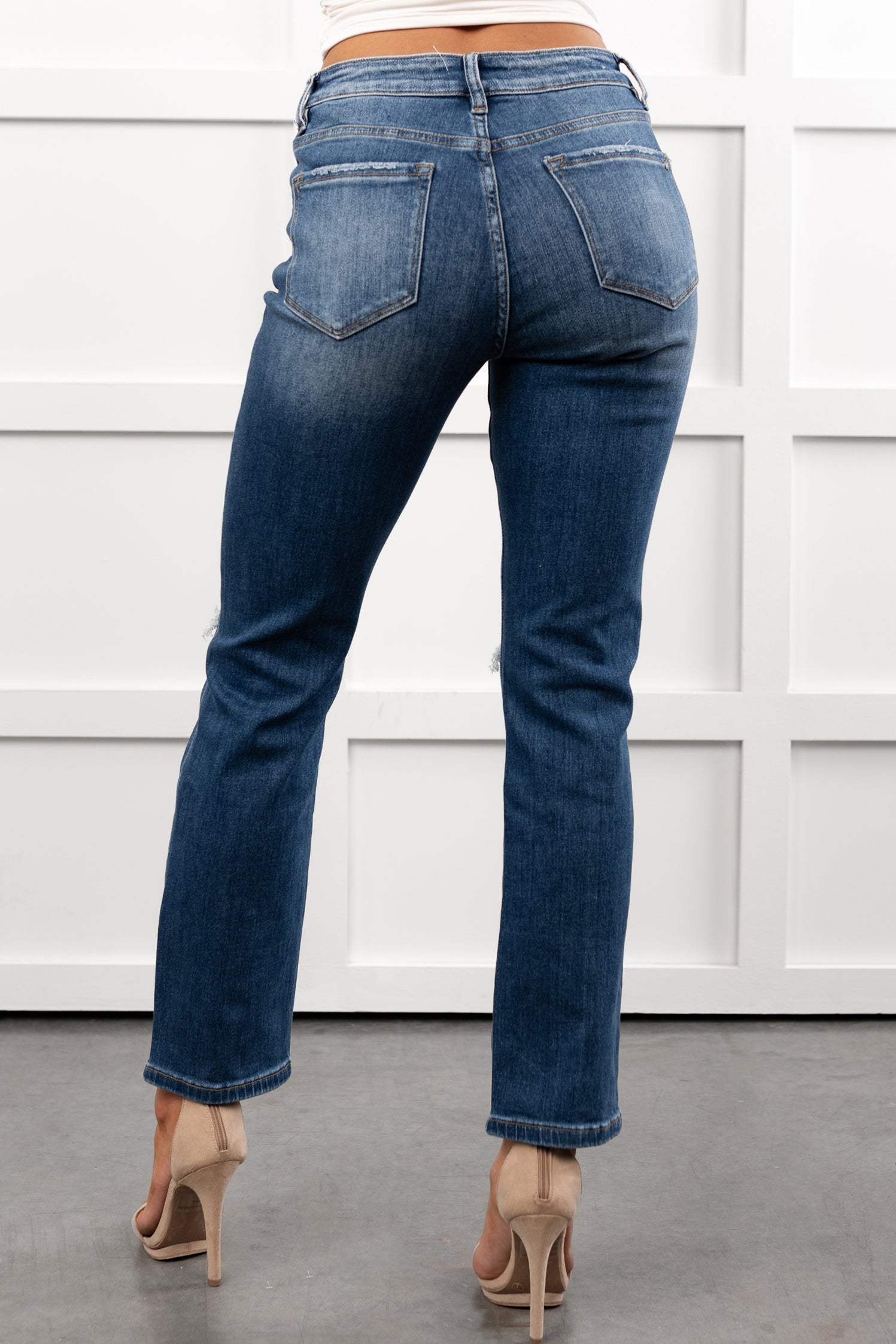 Santos Distressed Mica Denim Crop Jeans (Ethelmary) - NanaMacs