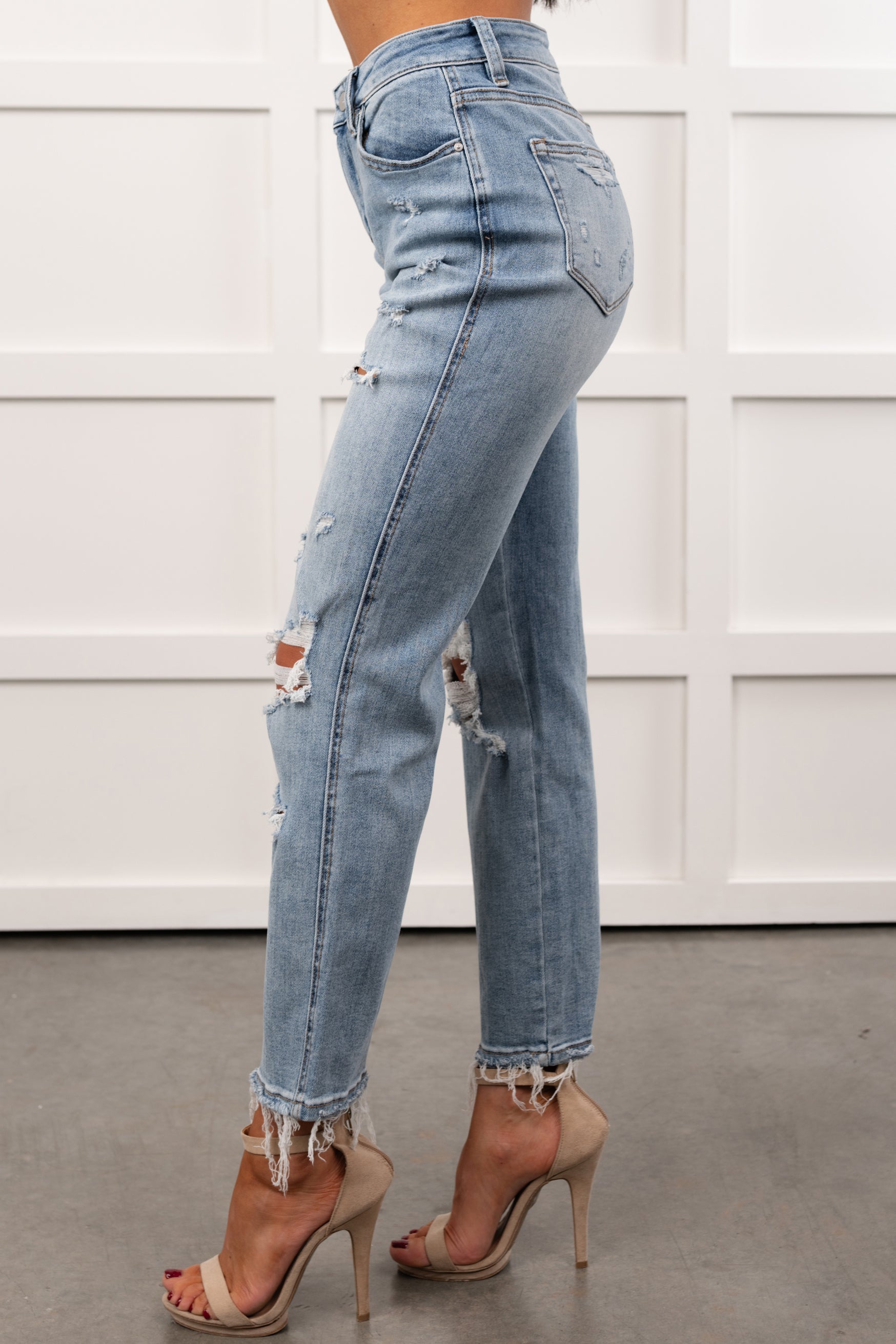 Lawrence Ripped Mica Denim Crop Jeans (Lunaria) - NanaMacs