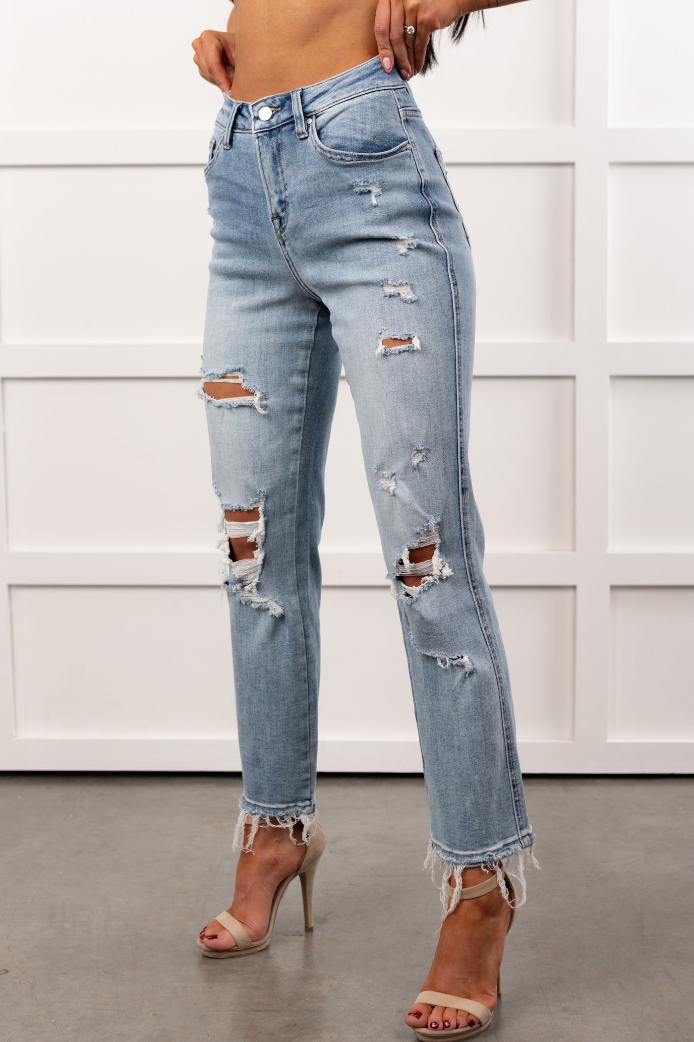 Lawrence Ripped Mica Denim Crop Jeans (Lunaria) - NanaMacs
