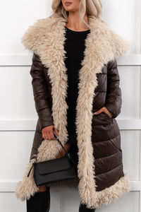 Fashioned Right Faux Fur Trim Puffer Coat (Coffee) - NanaMacs