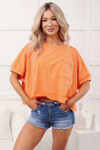 Kendrick Acid Wash Crop Top (Orange) - NanaMacs