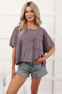 Kendrick Acid Wash Crop Top (Black)