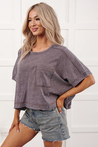 Kendrick Acid Wash Crop Top (Black)