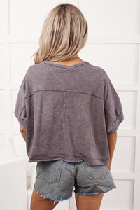 Kendrick Acid Wash Crop Top (Black)