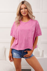 Kendrick Acid Wash Crop Top (Orchid) - NanaMacs