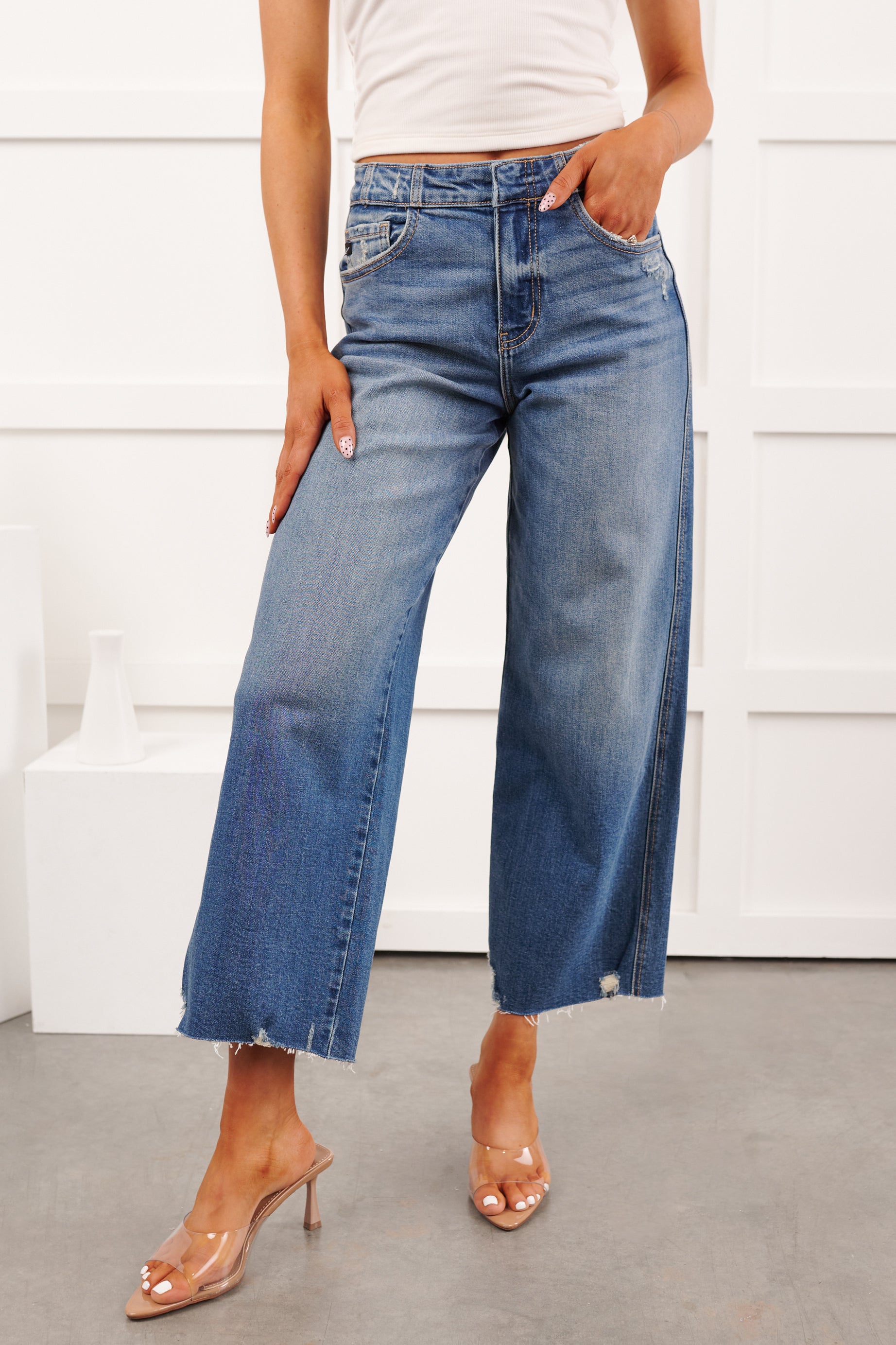 Gerard High Rise KanCan Wide Crop Jeans (Medium) - NanaMacs