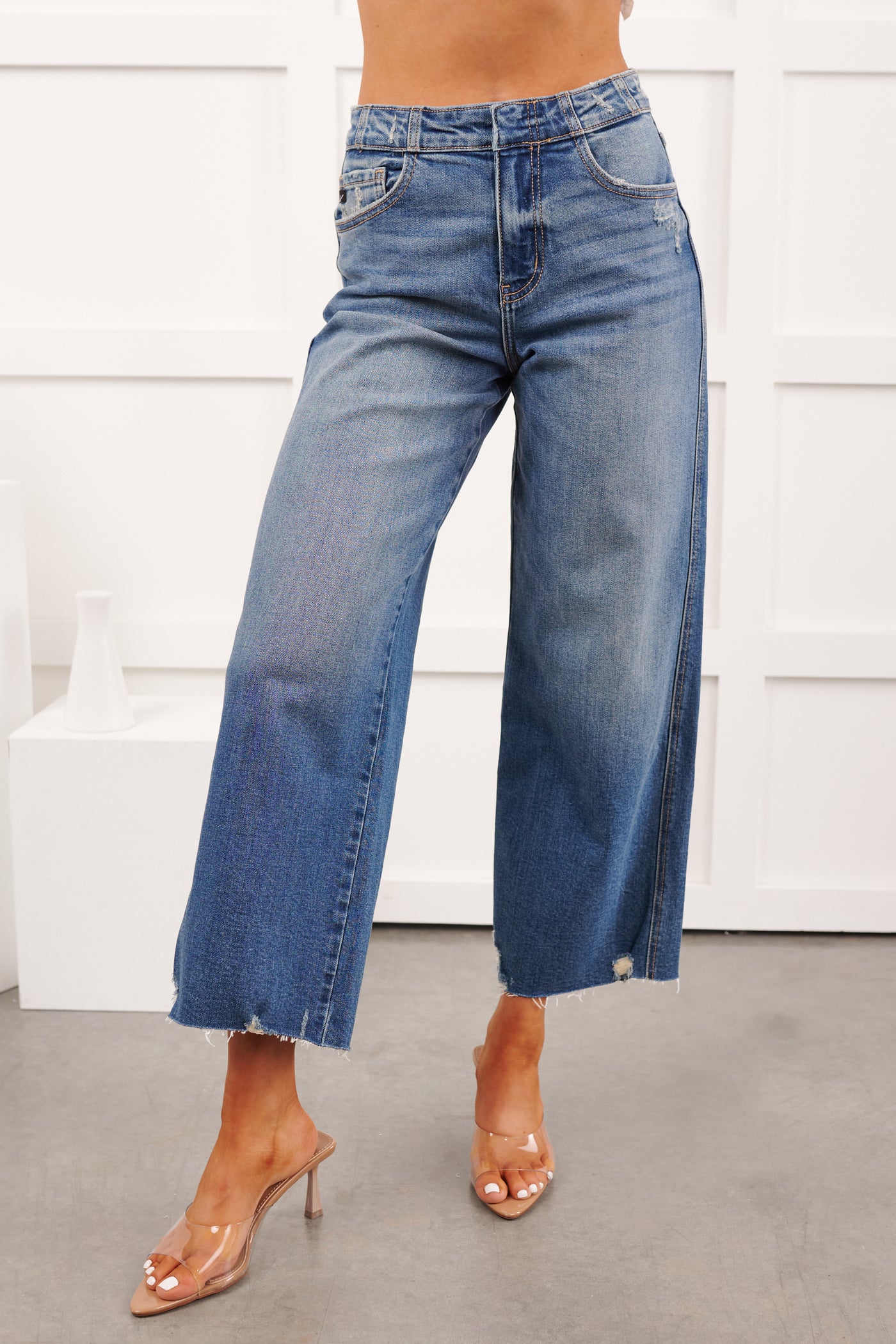 Gerard High Rise KanCan Wide Crop Jeans (Medium) - NanaMacs