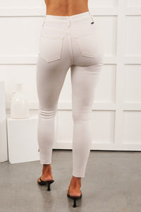 Chenoa High Rise Cropped KanCan Skinny Jeans (White) - NanaMacs
