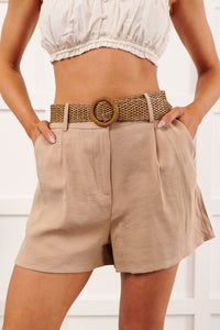 Urban Classic High Rise Tailored Shorts (Taupe) - NanaMacs