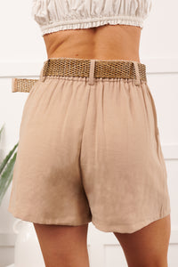 Urban Classic High Rise Tailored Shorts (Taupe) - NanaMacs