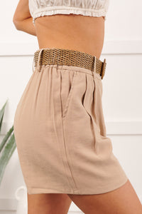 Urban Classic High Rise Tailored Shorts (Taupe) - NanaMacs