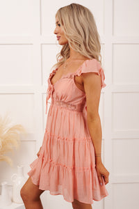 Gentle Nights Lace Sleeveless Mini Dress (Peach) - NanaMacs