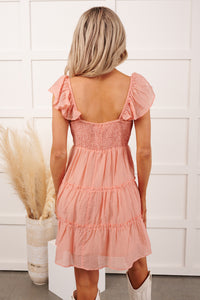 Gentle Nights Lace Sleeveless Mini Dress (Peach) - NanaMacs