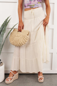 Free Falling Tiered Maxi Skirt (Dove) - NanaMacs