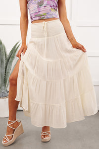 Free Falling Tiered Maxi Skirt (Dove) - NanaMacs