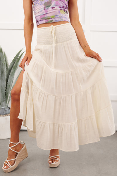 Free Falling Tiered Maxi Skirt (Dove) - NanaMacs