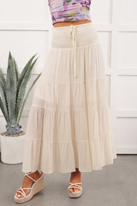 Free Falling Tiered Maxi Skirt (Dove) - NanaMacs