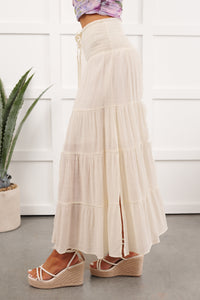 Free Falling Tiered Maxi Skirt (Dove) - NanaMacs