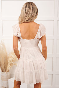 Gentle Nights Lace Sleeveless Mini Dress (Ivory) - NanaMacs