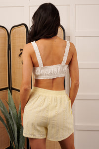 Your Little Angel Ruched Crop Top (Off White)