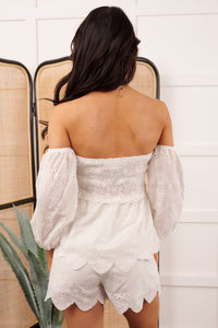 Serendipitous Encounters Eyelet Two-Piece Set (Off White) - NanaMacs