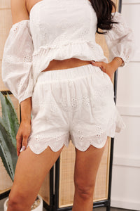 Serendipitous Encounters Eyelet Two-Piece Set (Off White) - NanaMacs