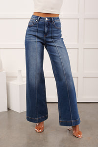 Renata High Rise Wide Leg Risen Jeans (Medium)
