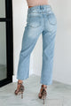 Monica High Rise Straight Leg Indigo Reign Jeans (Light Blue) - NanaMacs