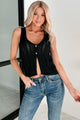 At Home In Your Arms Crochet Knit Tank Top (Black) - NanaMacs