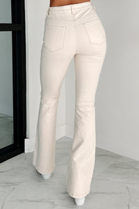 Minka High Rise Flare Indigo Reign Jeans (Khaki) - NanaMacs