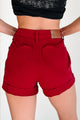 Cheryl High Rise Heart Pocket Judy Blue Denim Shorts (Scarlet) - NanaMacs