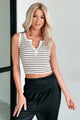 As Smooth As Butter Striped Henley Tank (Beige) - NanaMacs