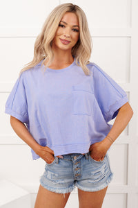 Kendrick Acid Wash Crop Top (Blue) - NanaMacs