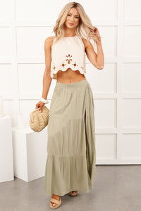 Moments That Matter Embroidered Cut-Out Crop Top (Ivory) - NanaMacs