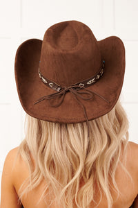 Prairie In Bloom Faux Suede Cowboy Hat (Dark Brown)