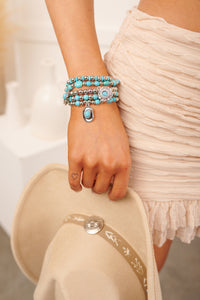 Sweet Southern Soul Western Beaded Bracelet Set (Silver)