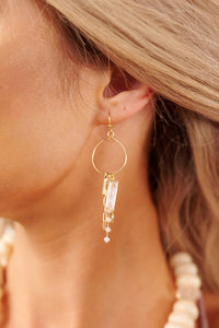 Nymphs Gathering Chandelier Drop Earrings (Gold White)
