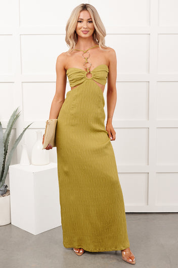 Heartbreaker Honey Maxi Sleeveless Dress (Olive) - NanaMacs