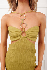 Heartbreaker Honey Maxi Sleeveless Dress (Olive)