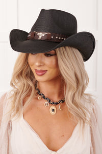 Western Moonlight Straw Cowboy Hat (Black) - NanaMacs