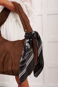 Wander West Paisley Print Bandana Scarf (Black)